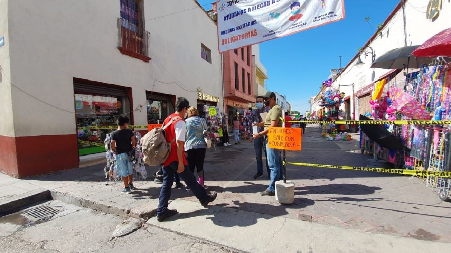 Implementan cerco sanitario en el Centro de Cuautla