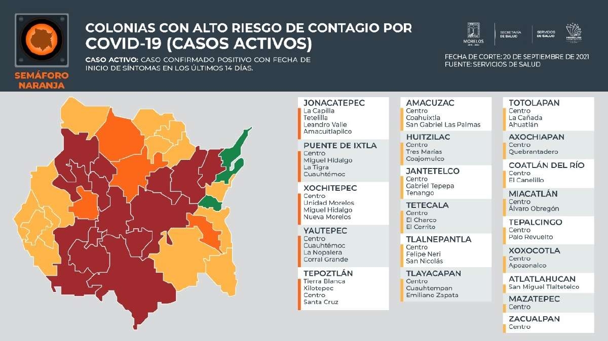 Publican las colonias con mayor riesgo de contagio de covid-19