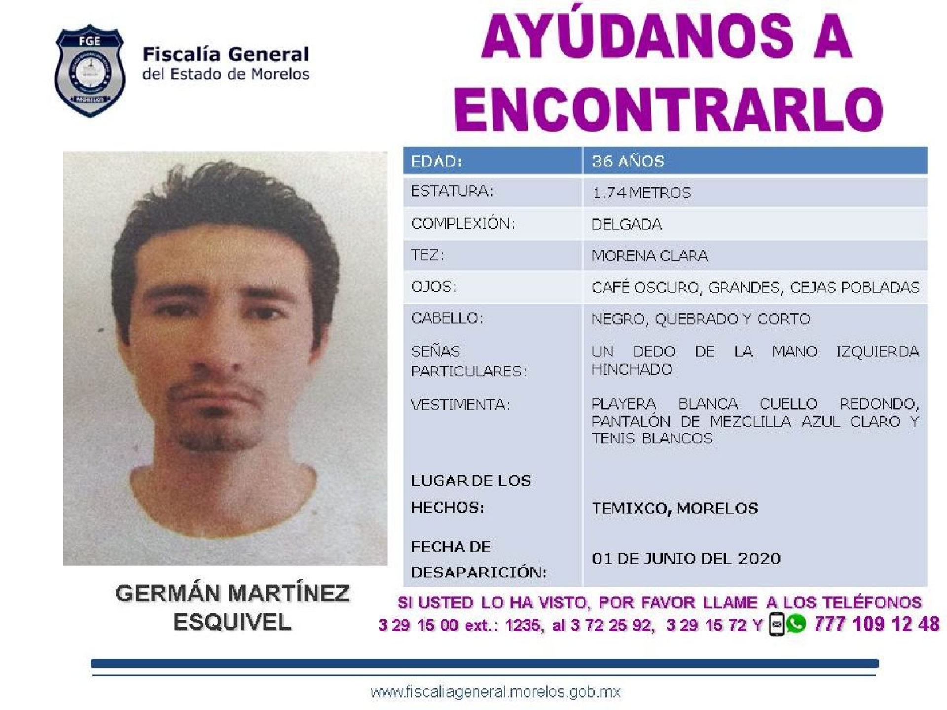 Buscan a un hombre que desapareció hace tres meses