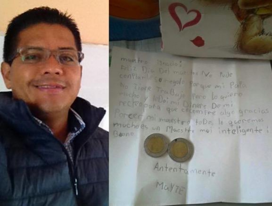Dos pesos… el regalo a un maestro que conmueve en redes