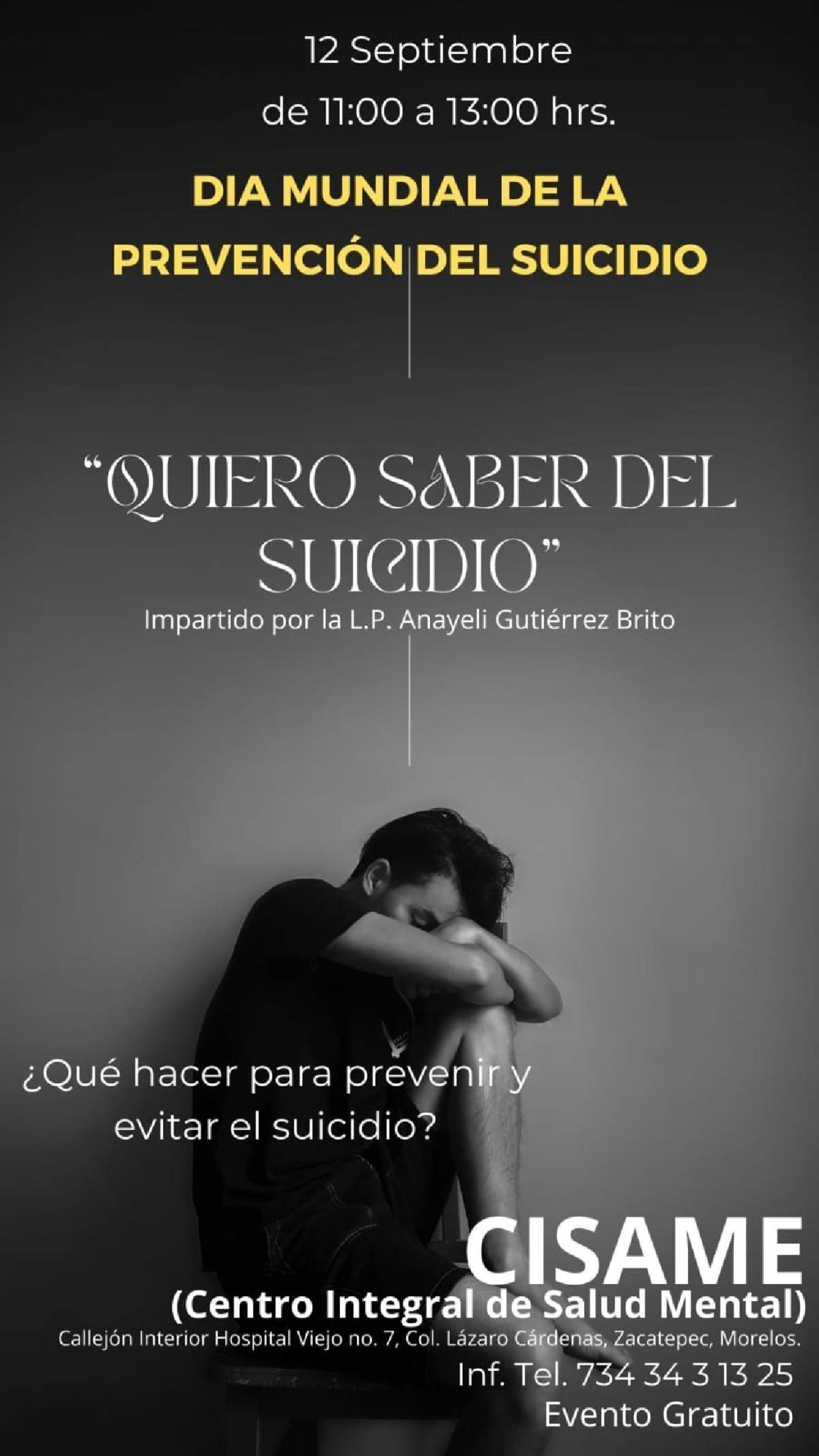 Dictarán conferencias para prevenir suicidio en Zacatepec