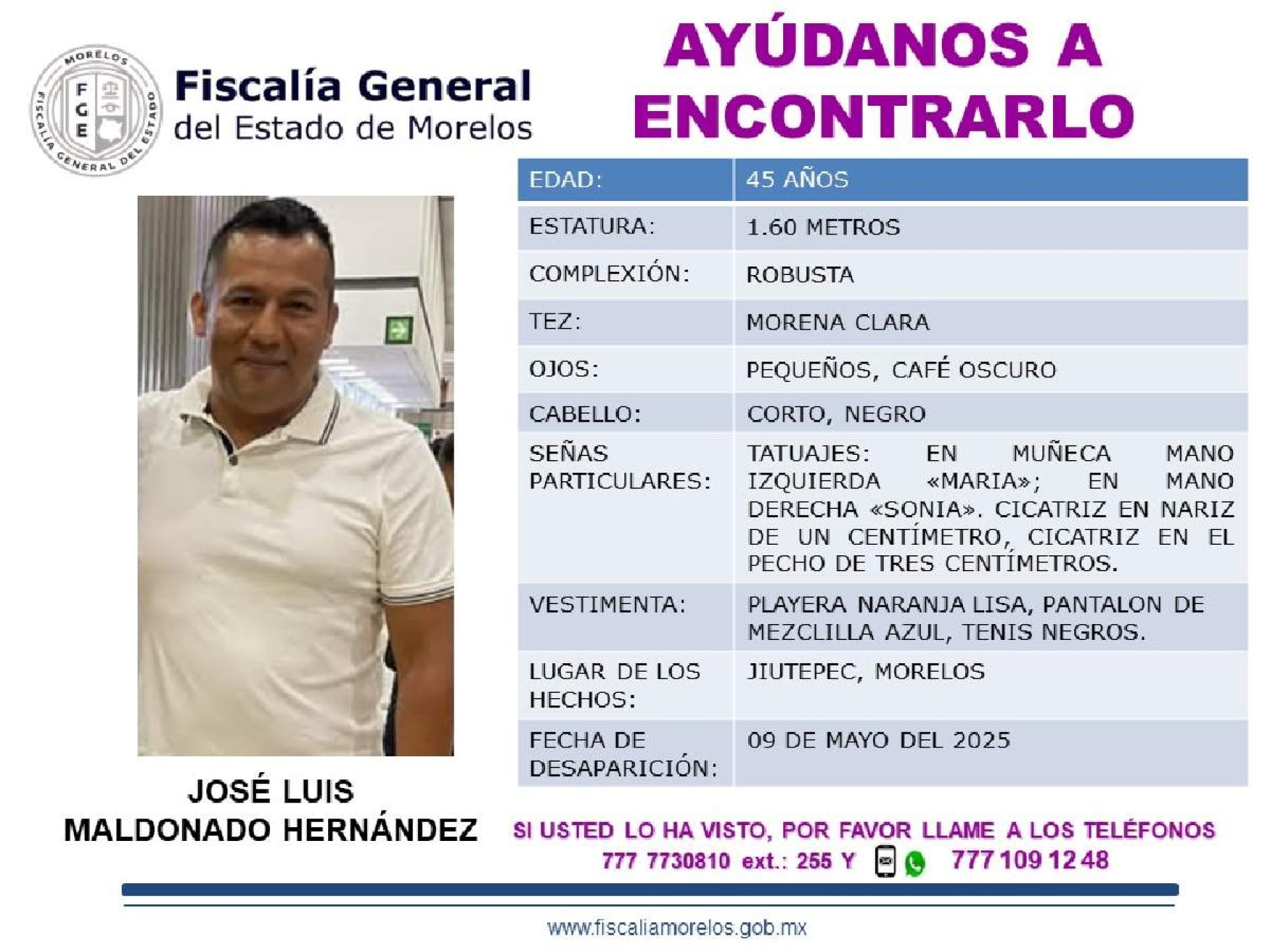 Desapareció un hombre en Jiutepec