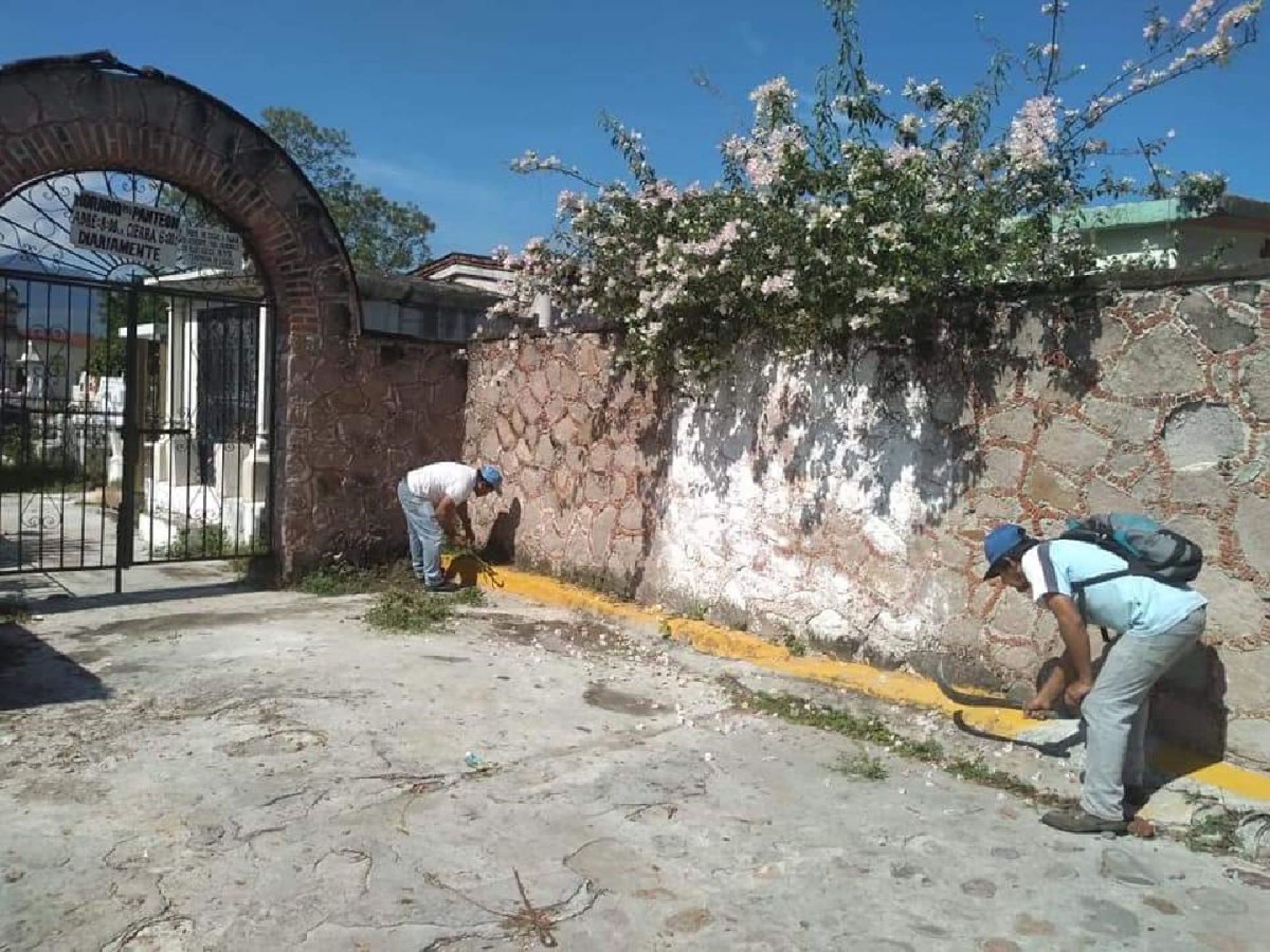 Emprenden trabajos de limpieza en el panteón de la cabecera de Amacuzac