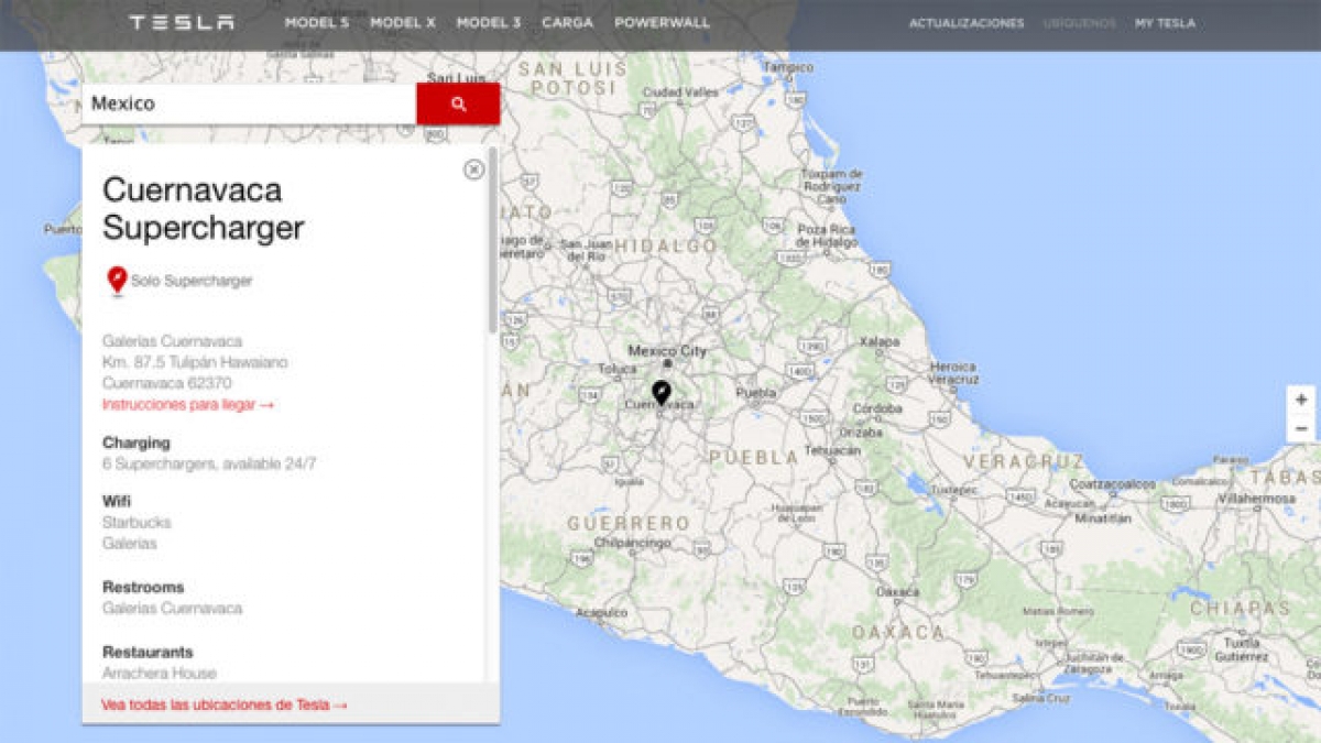 Los primeros Superchargers de Tesla Motors en Cuernavaca ya están operando