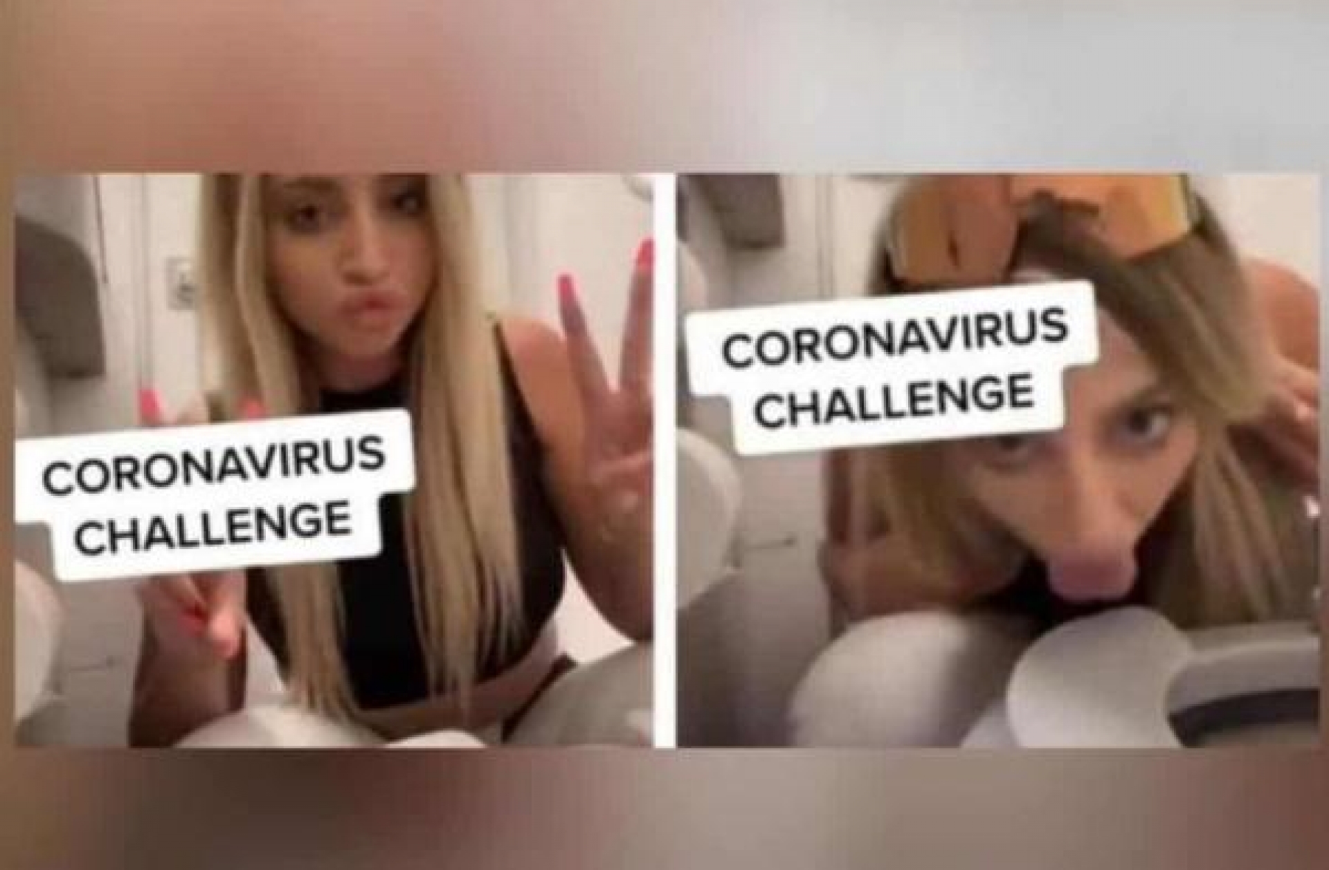 VIDEO: Influencer lame el inodoro de un avión en reto del coronavirus
