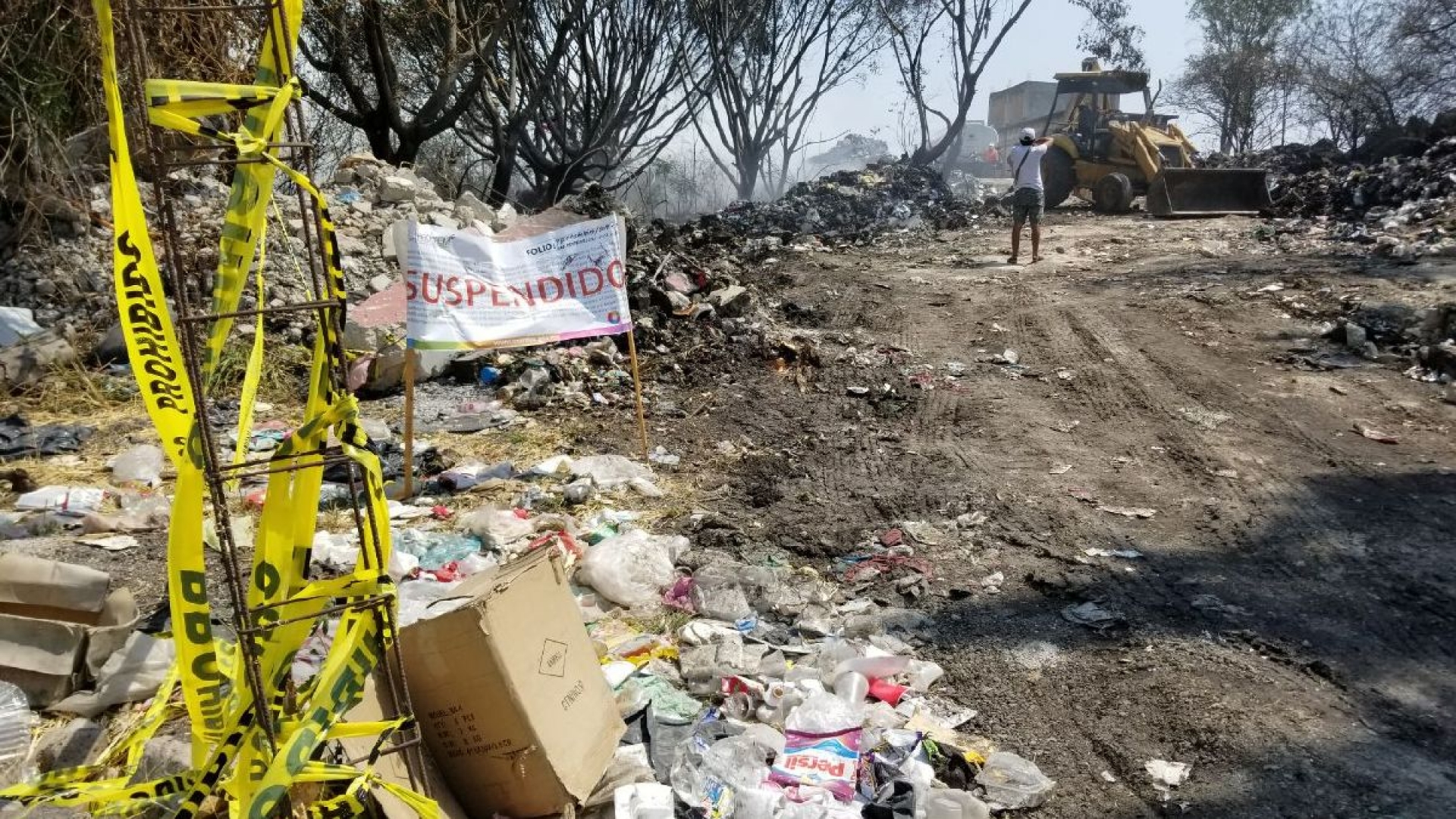 Provocado, el incendio en el centro de transferencia de basura de Zacatepec