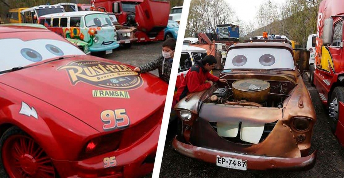 Mecánico recrea los autos de "Cars" para dar alegría a niños