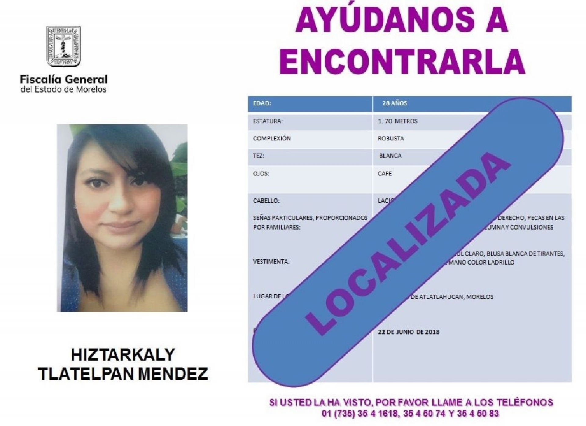 Enfrenta proceso jurídico federal mujer desaparecida de Cuautla