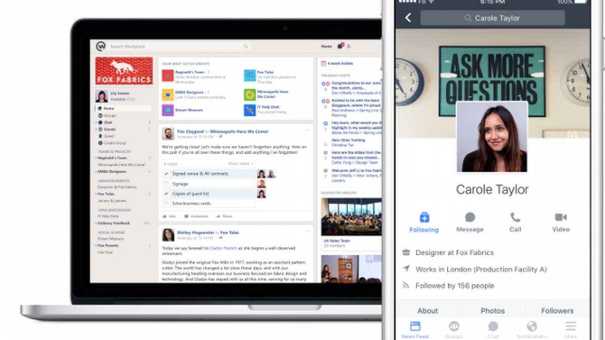 Facebook lanza Workplace, su herramienta para el trabajo