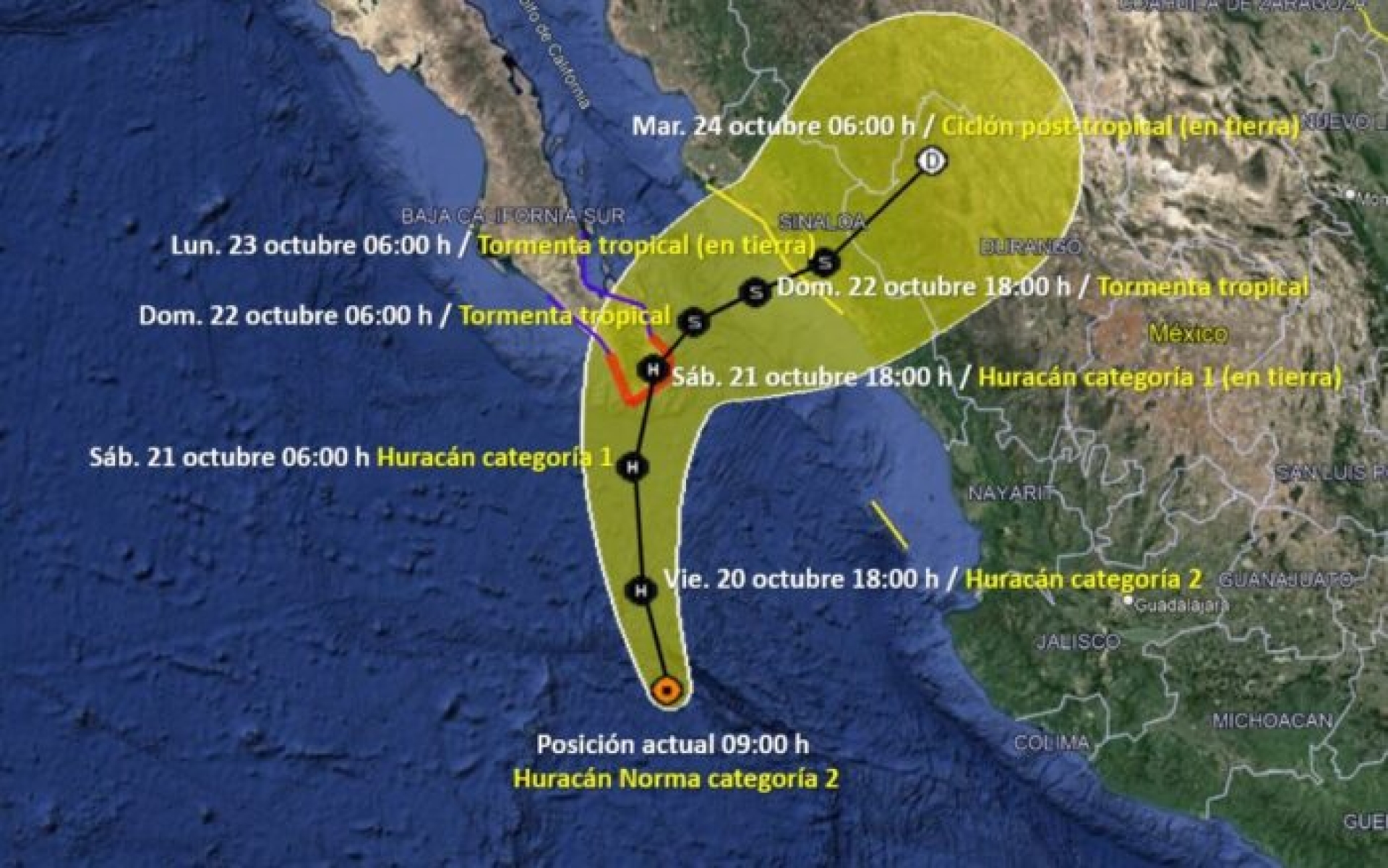 Sedena activa el Plan-DN-III-E en Baja California Sur por huracán 'Norma'