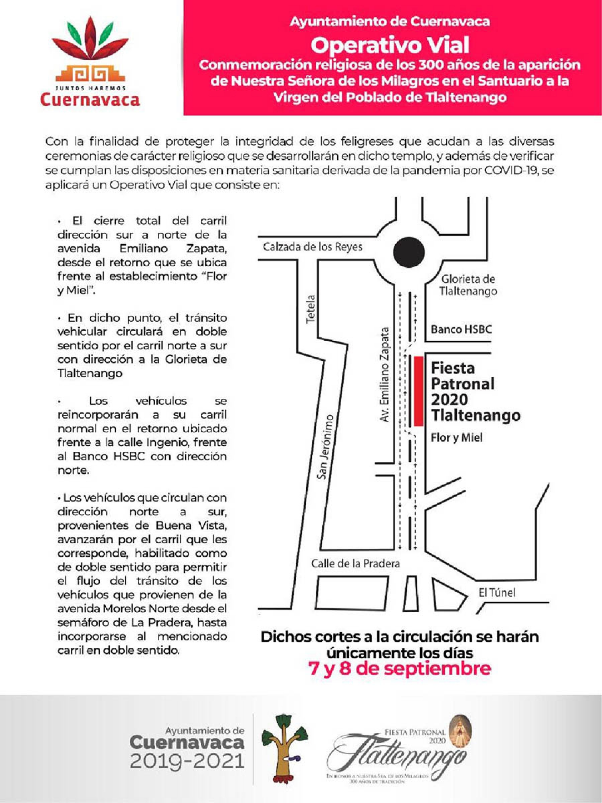 Anuncia ayuntamiento operativo vial en avenida Zapata