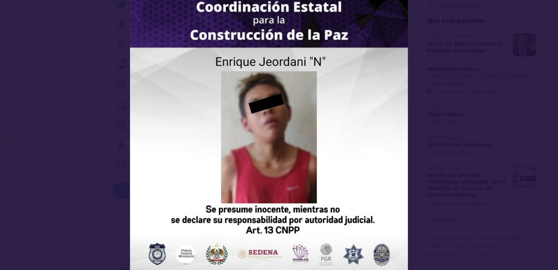 Retienen a joven por allanamiento de morada
