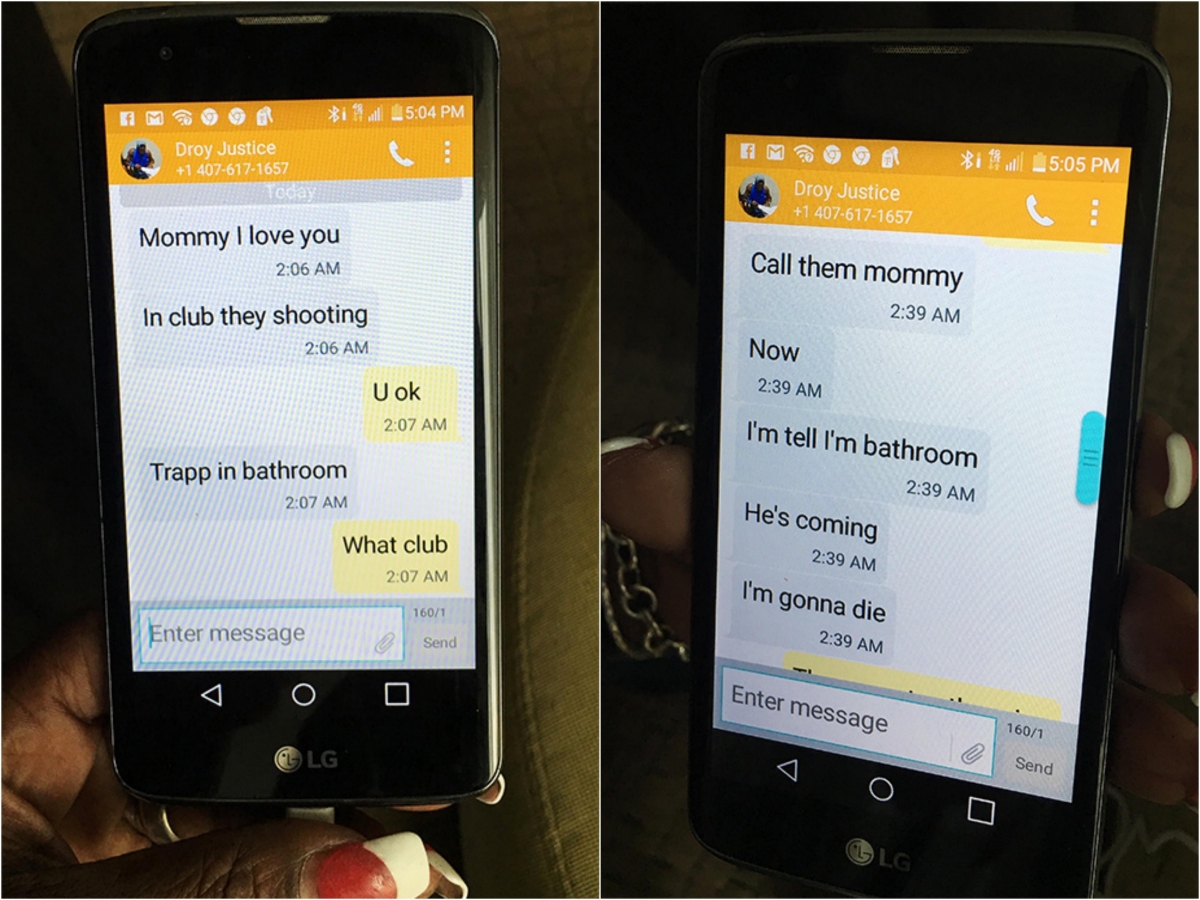 “Mamá, te amo, están disparando”: aterrador chat de víctima en Orlando