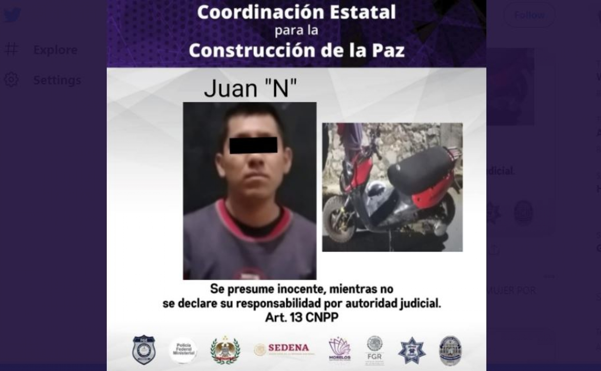 Se paseaba en una motoneta robada