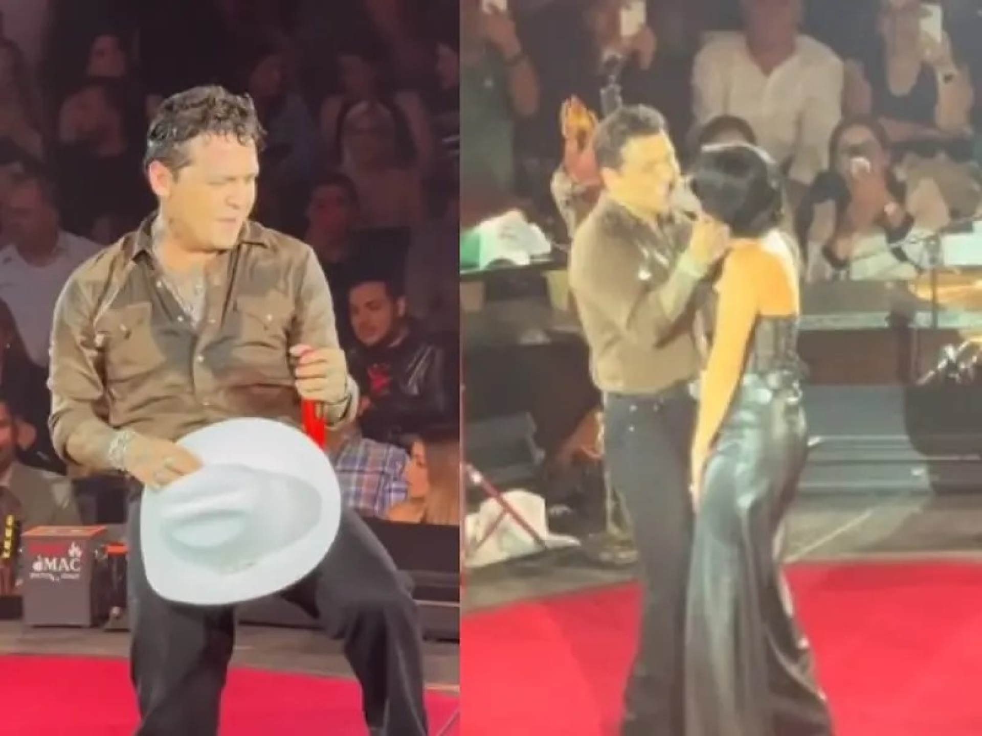 Christian Nodal reaparece en concierto tras ser hospitalizado