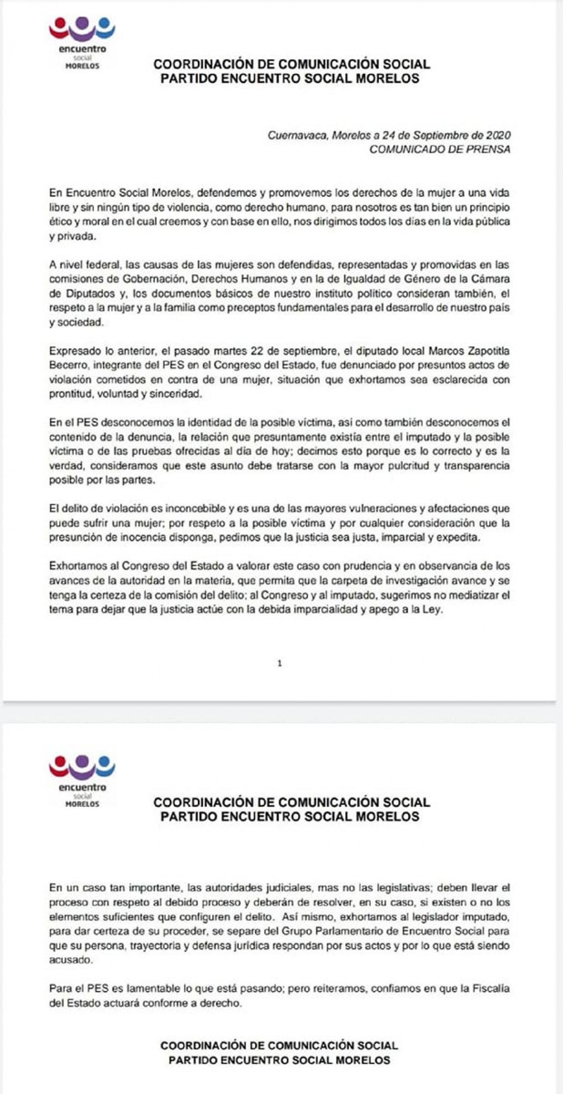 Pide el PES a Zapotitla que deje la bancada