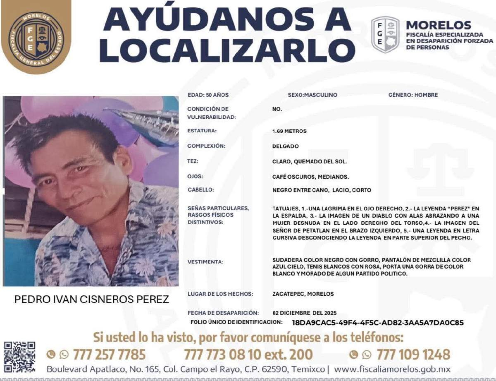 Desapareció en Zacatepec hace 16 días