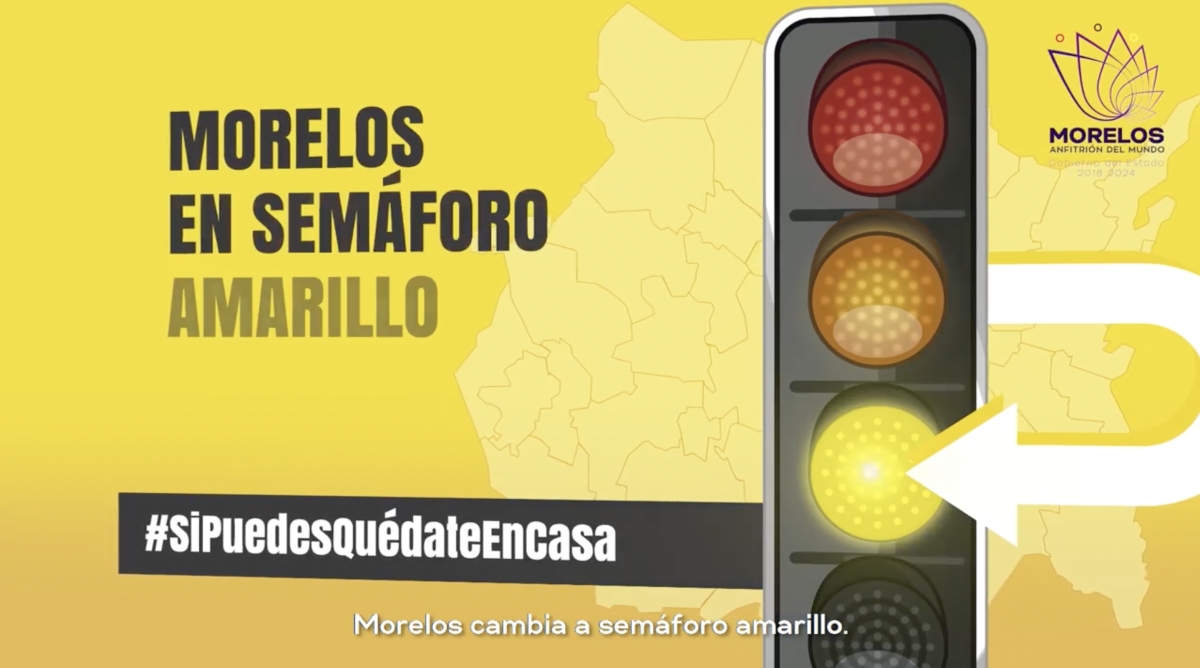 Morelos regresa a "semáforo amarillo"