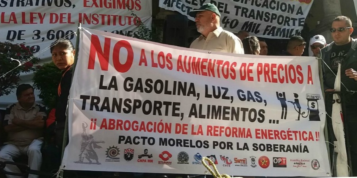 Se manifiestan ONGs en el Congreso local; protestan por aumento a los combustibles
