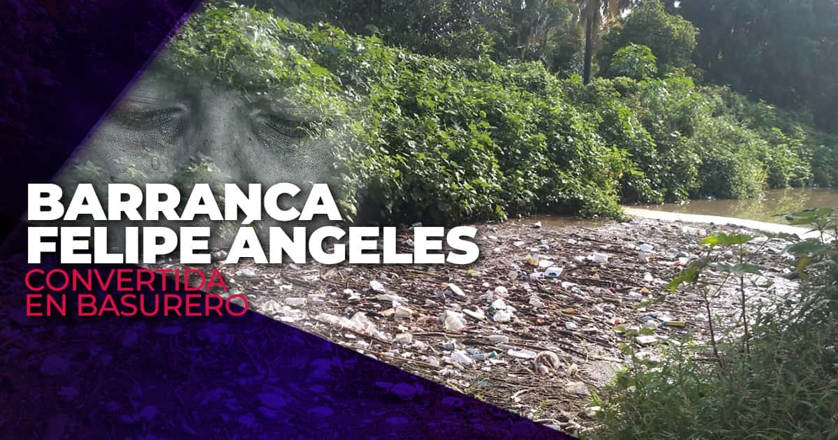 Barranca “Felipe Ángeles”, obstruida por basura y lodo en Coatetelco