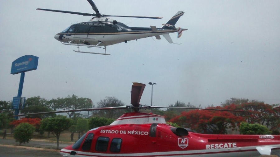 Trasladan en helicóptero a la Ciudad de México a dos lesionados