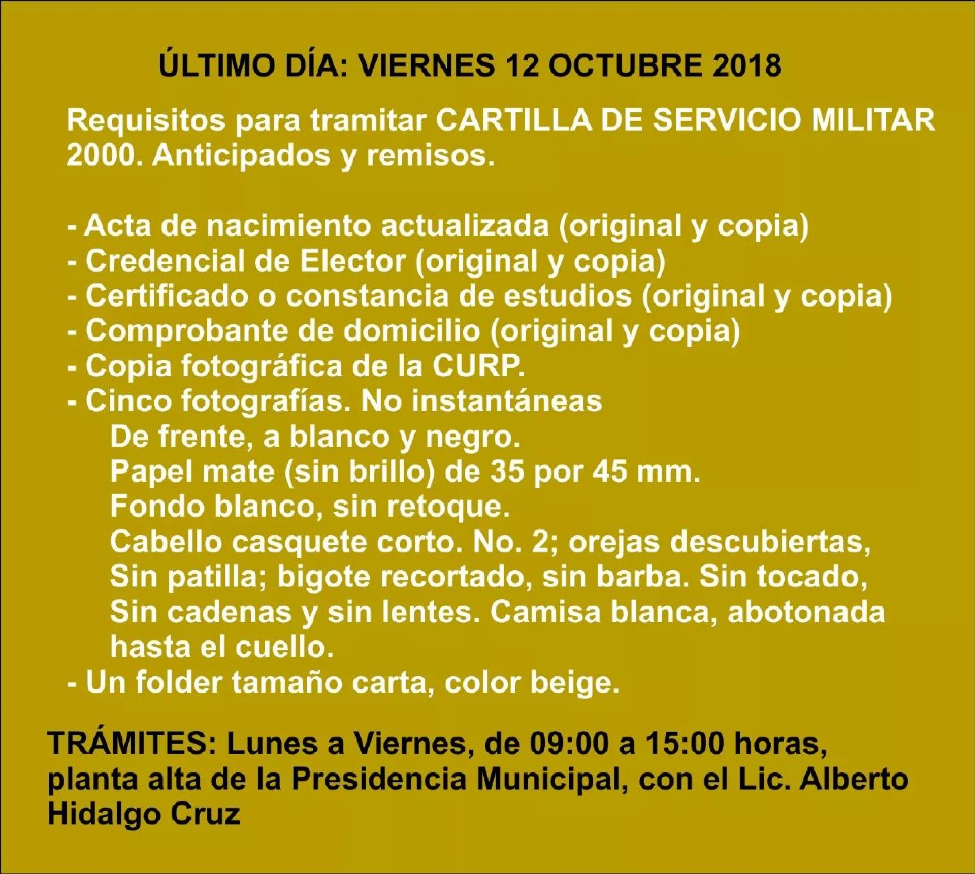 Gobierno de Jonacatepec invita a jóvenes a tramitar la cartilla militar