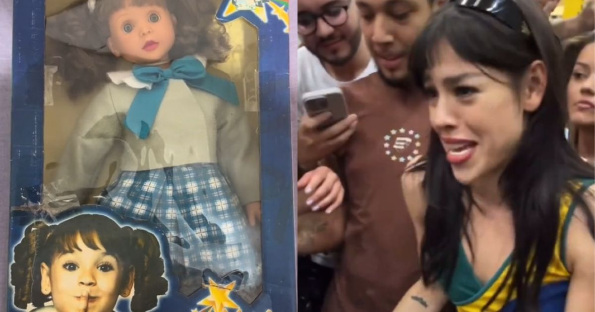Fan sorprende a Danna Paola con muñeca de 'María Belén'