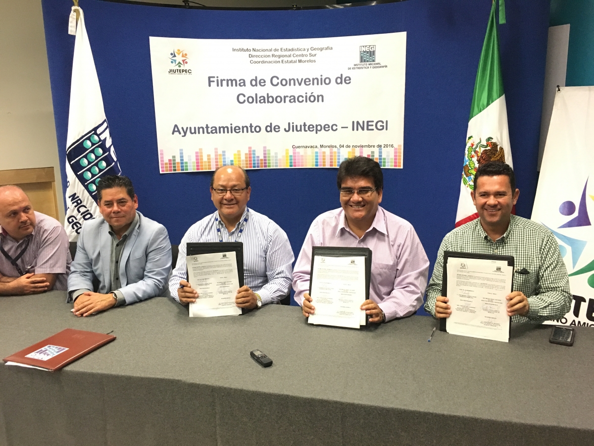 Firman convenio de colaboración Jiutepec e Inegi