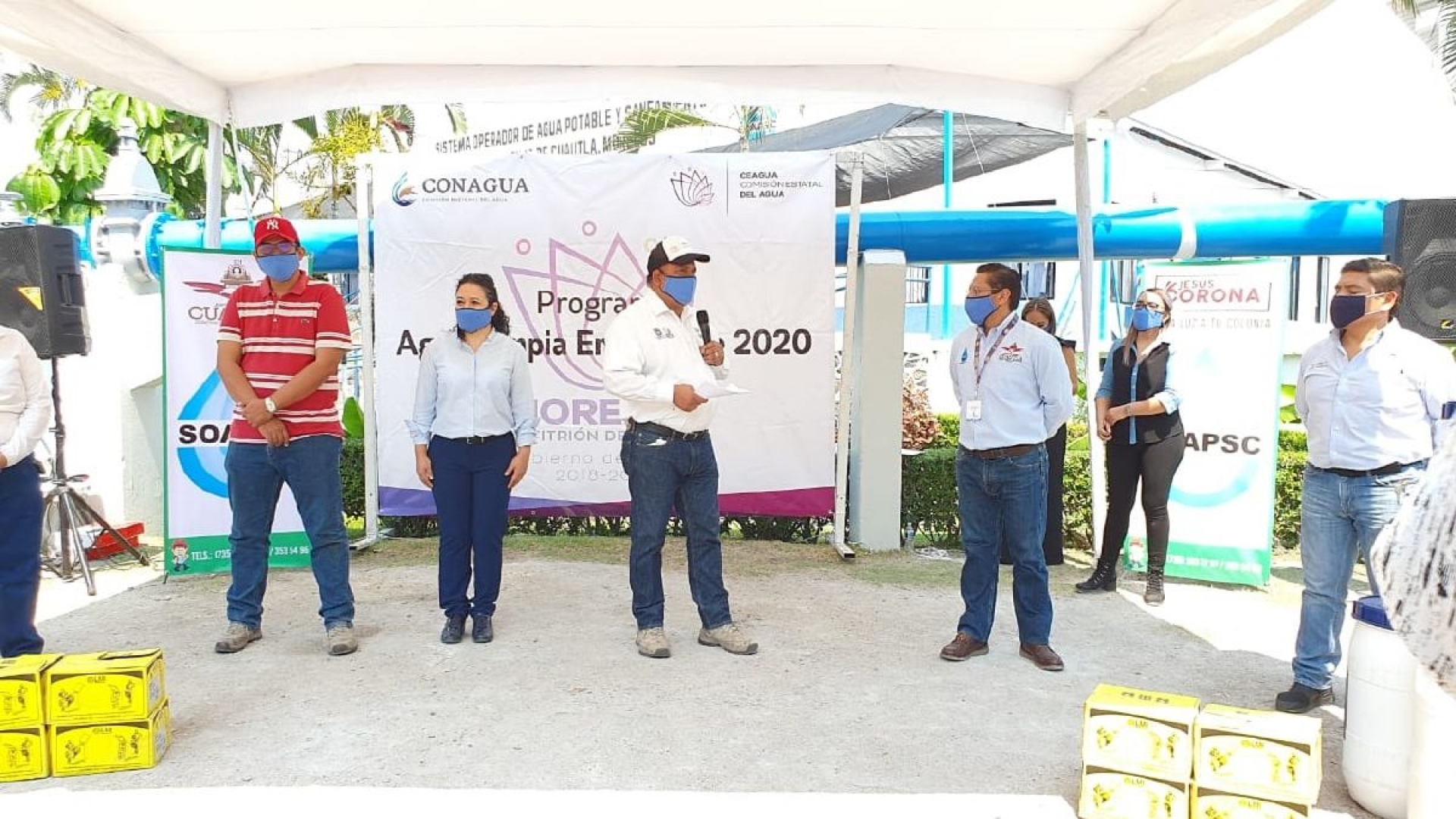Entrega la Ceagua insumos al SOAPSC