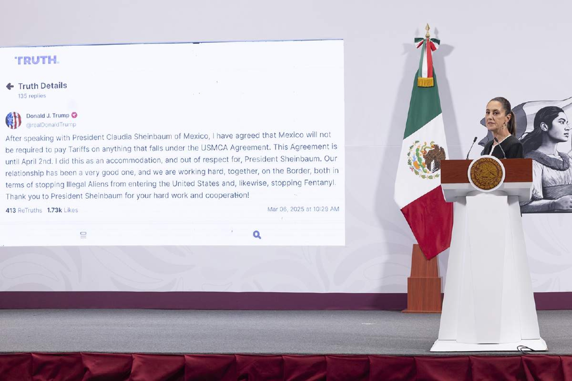 Logra Sheinbaum acuerdo con Trump