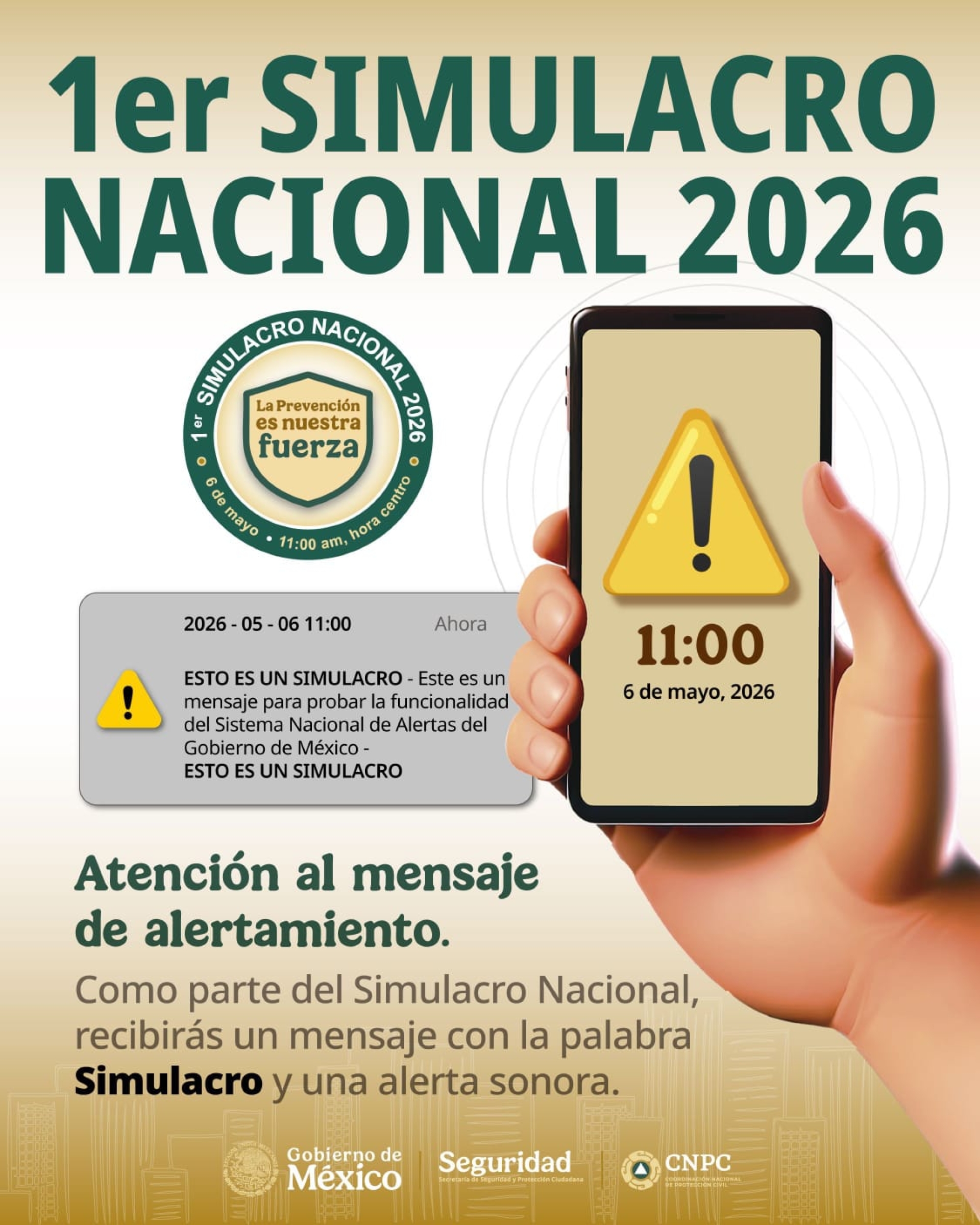 Hoy se llevará a cabo simulacro nacional; se activará alerta sísmica