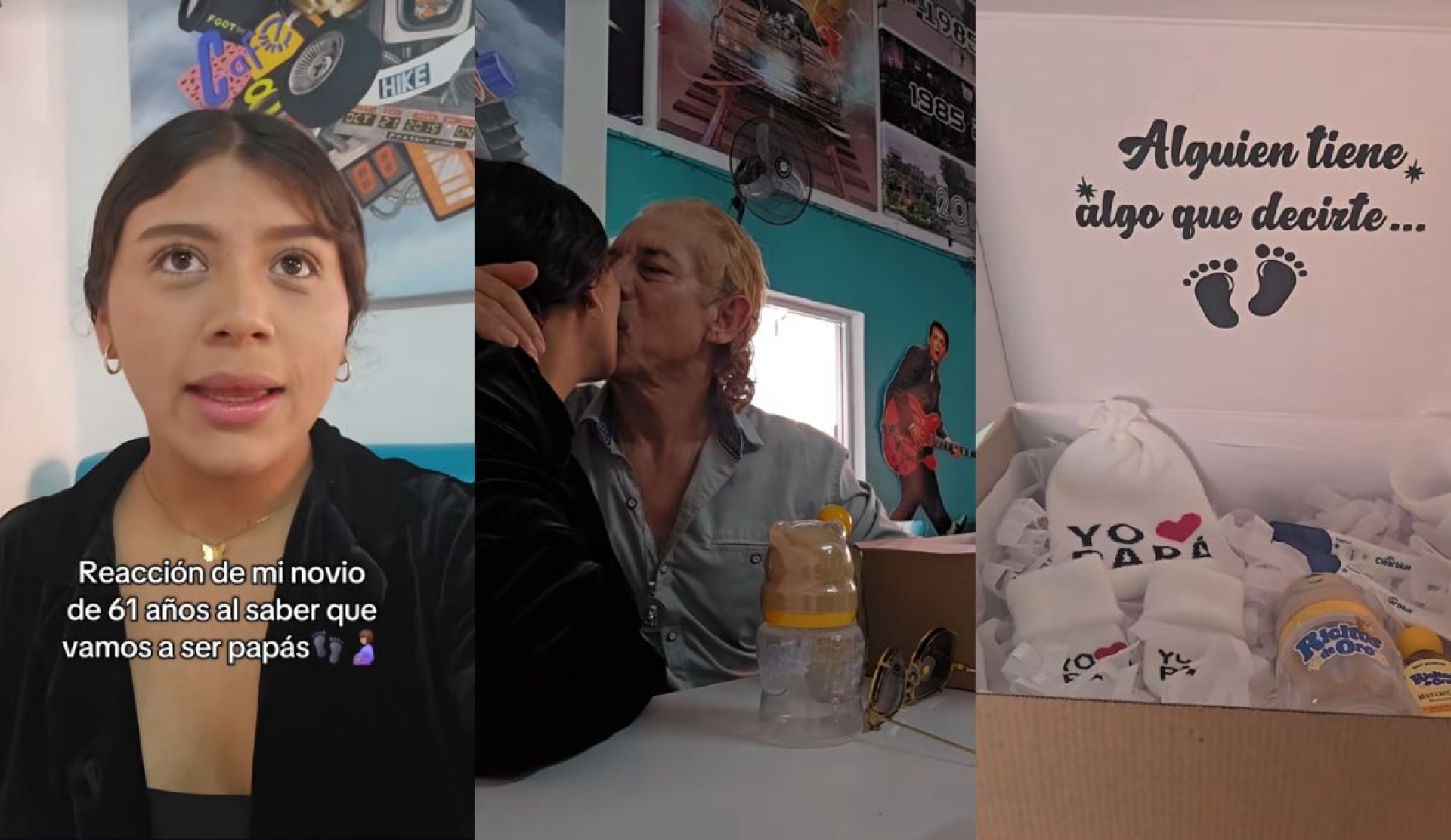 Mujer de 22 años emociona a su pareja de 61 al anunciarle su embarazo y video se vuelve tendencia