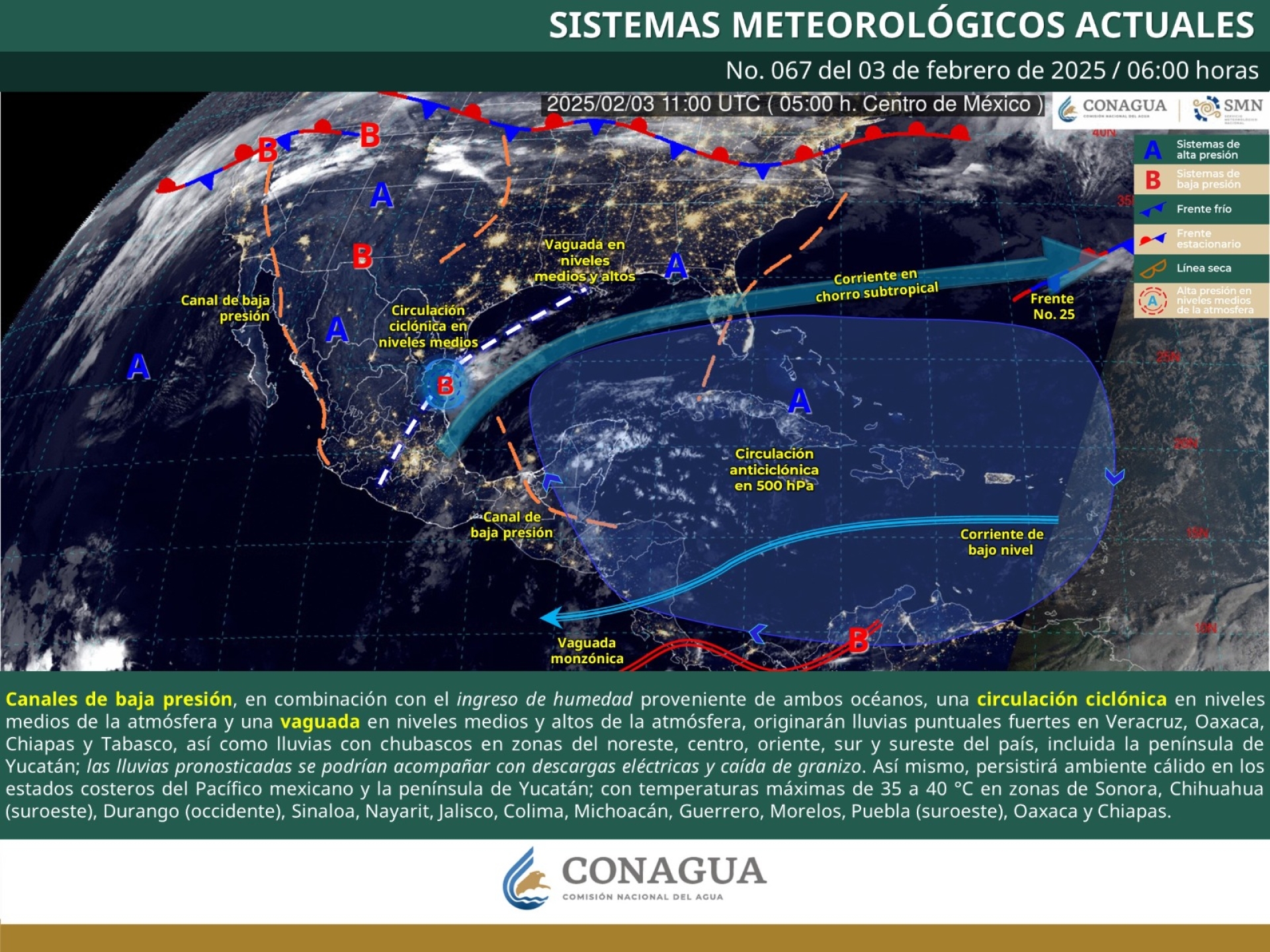 Se pronostican posibles chubascos breves para primera semana de febrero en Morelos
