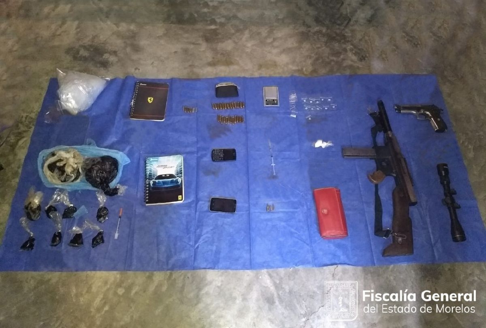 Hallan droga, armas y otros objetos en dos casas de Tepoztlán