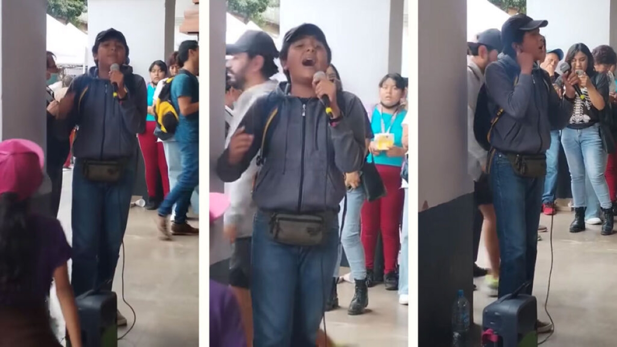 Niño deslumbra redes sociales, cantando 'la gata bajo la lluvia'