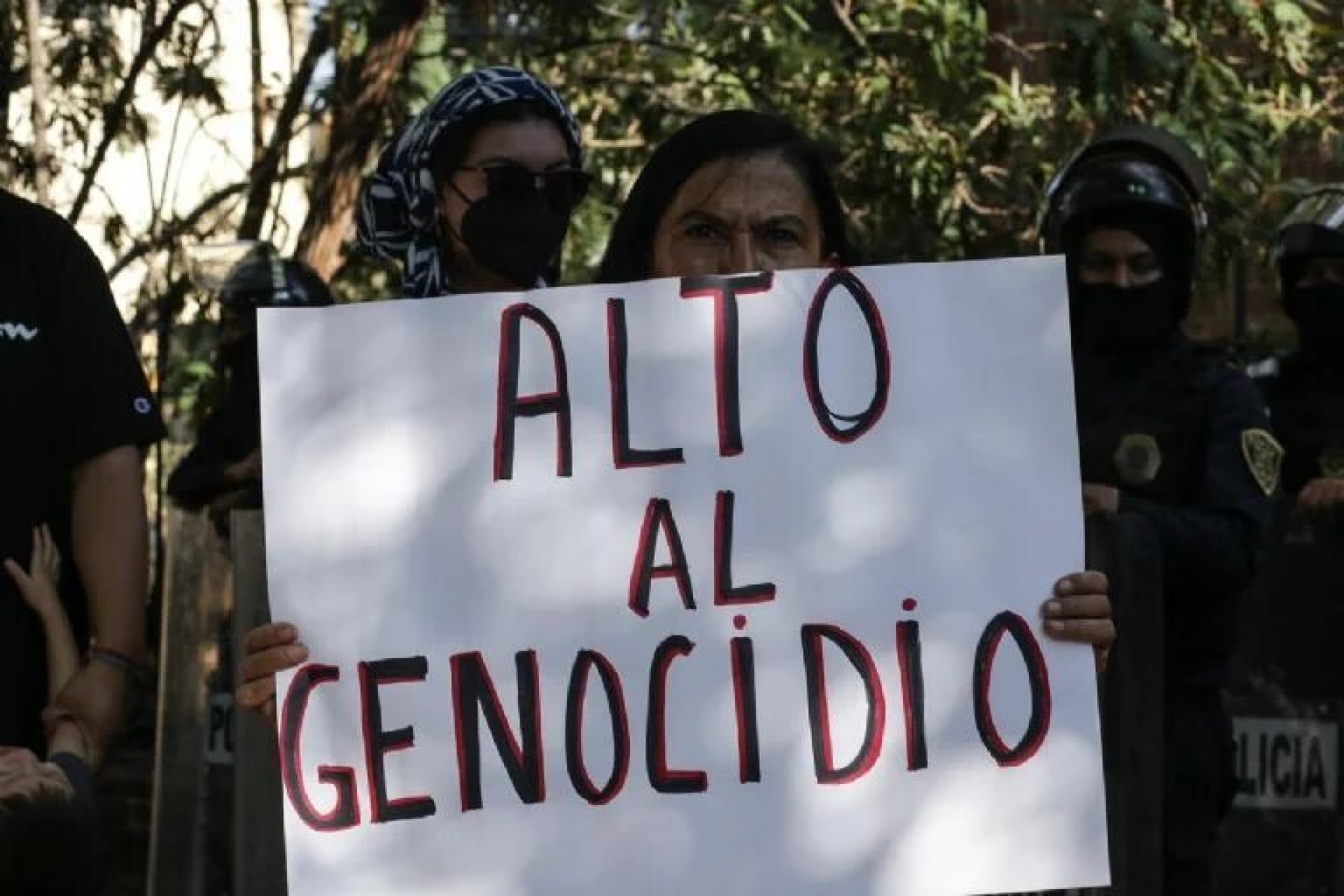 '¡Alto del genocidio!': Protesta en Embajada de Israel en CDMX
