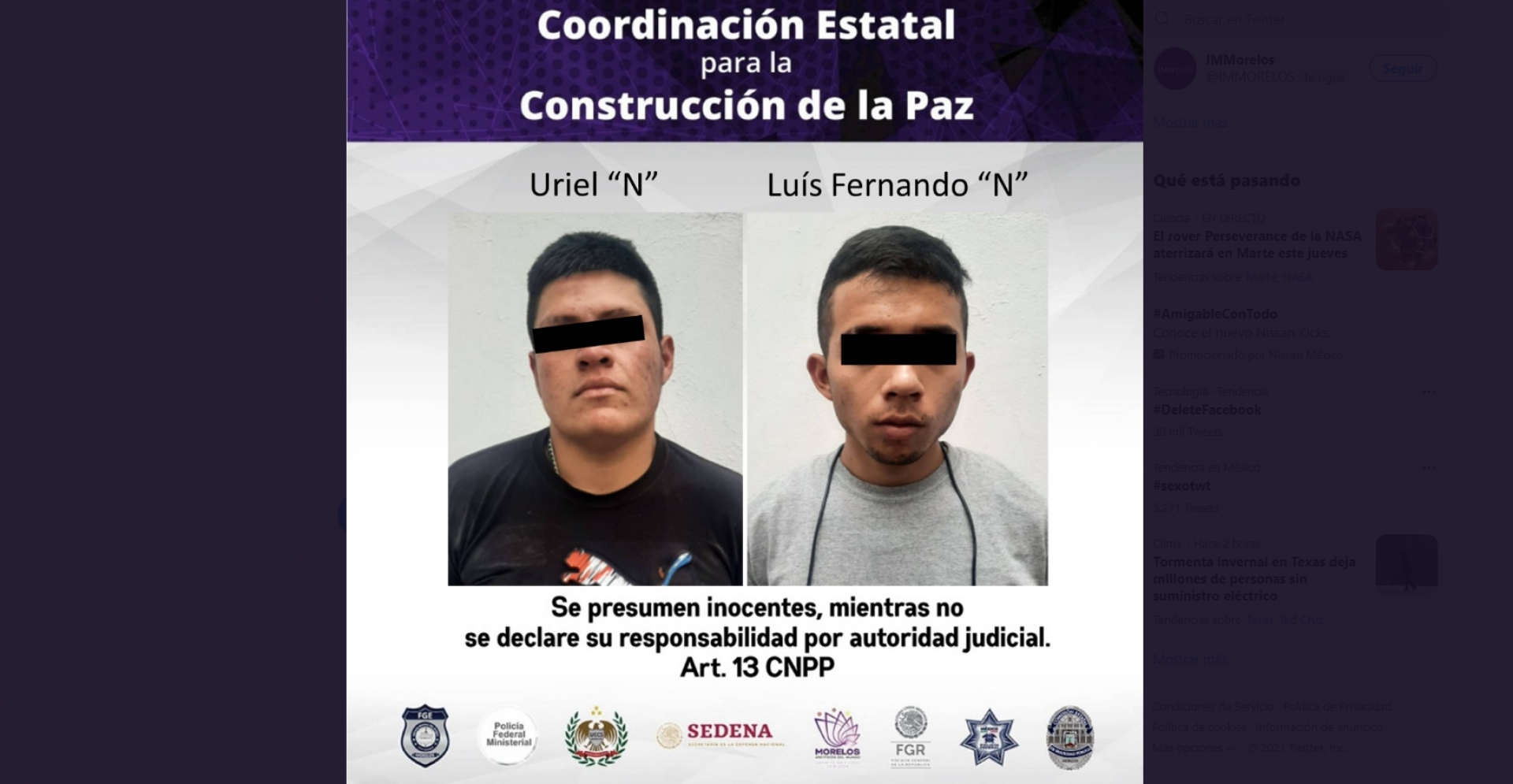 Dos jóvenes viajaban a bordo de un taxi robado