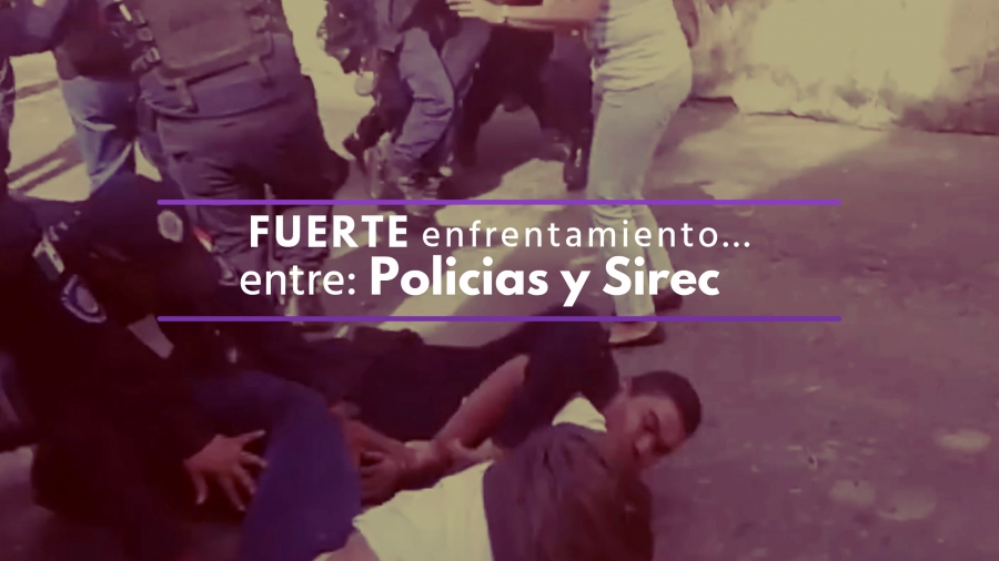Se enfrentan policías con gente ligada a la empresa Sirec