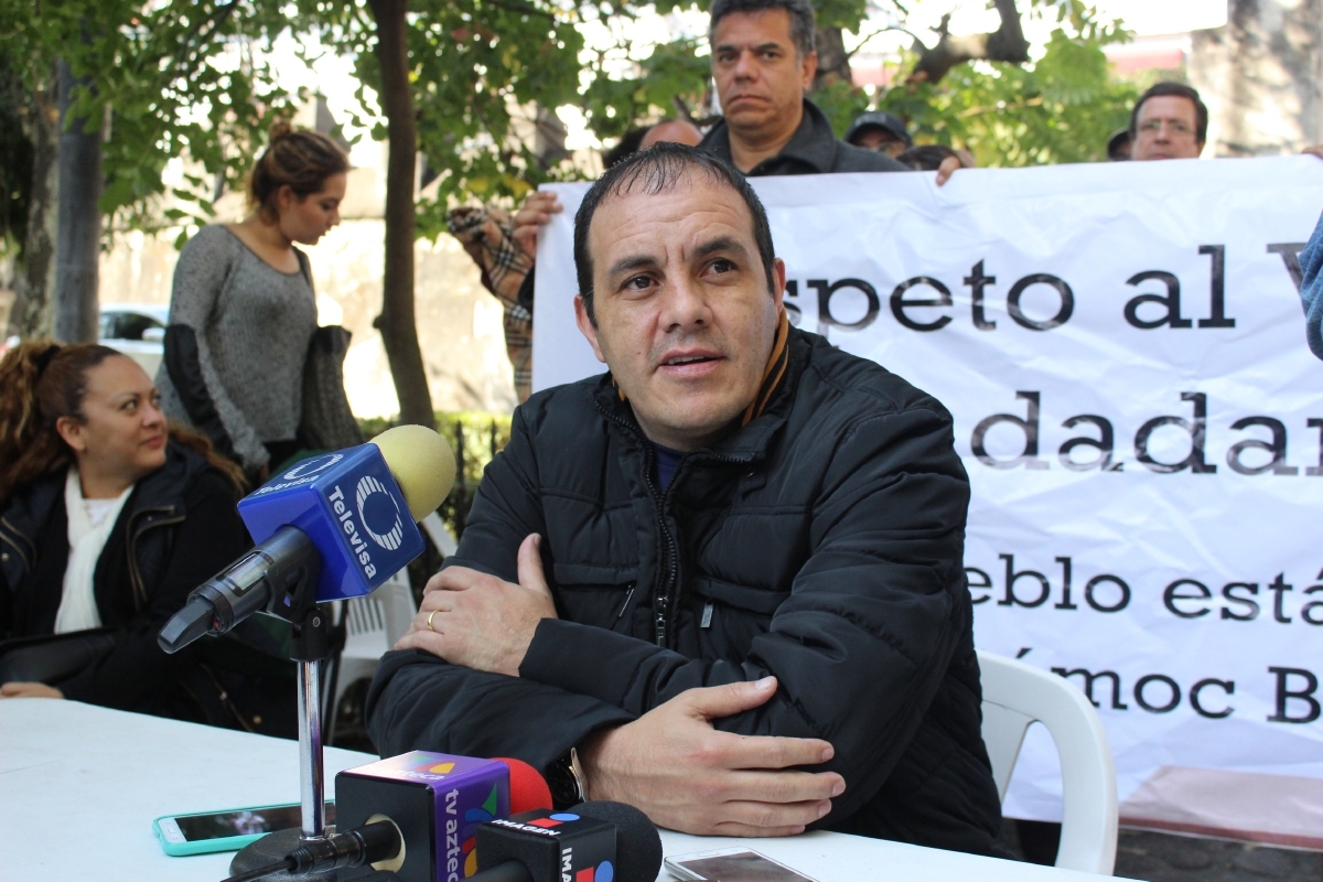 Cuauhtémoc Blanco afirma que seguirá en huelga de hambre hasta que se libere la sede del Ayuntamiento