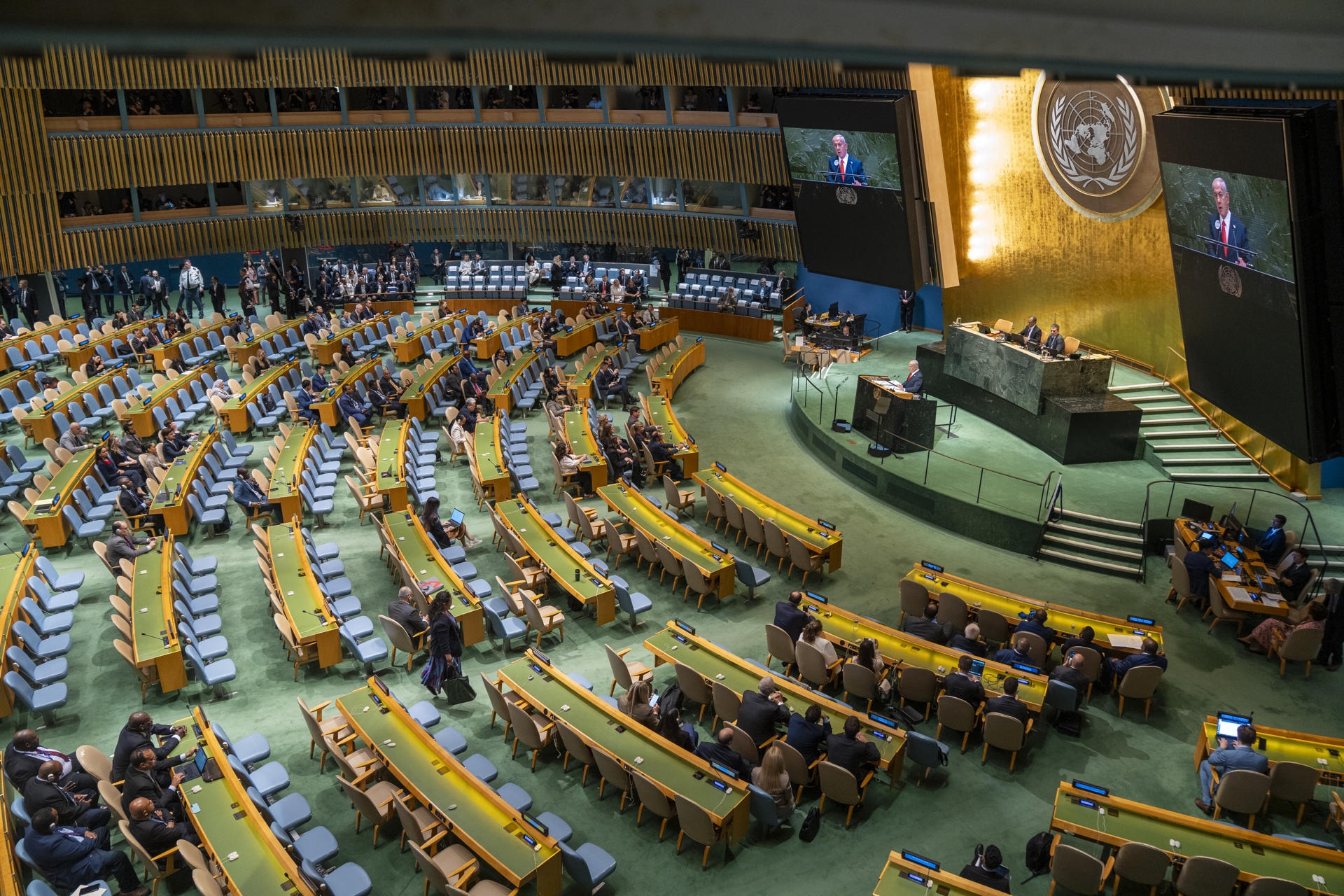 Delegados internacionales abandonan la Asamblea General de la ONU en protesta a Netanyahu