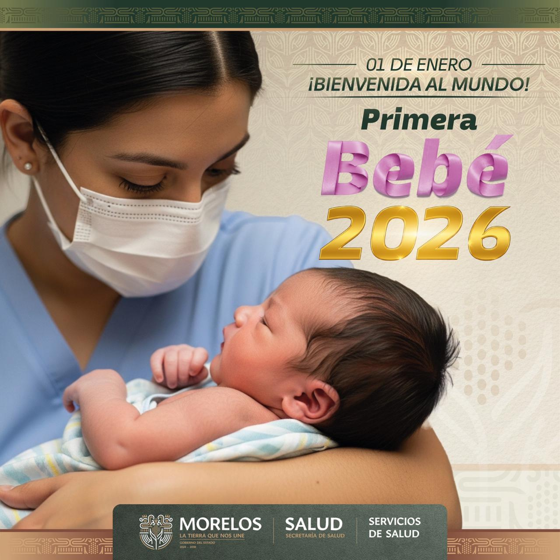 Recibe Morelos a su primera bebé del 2026 en el hospital general de Cuernavaca