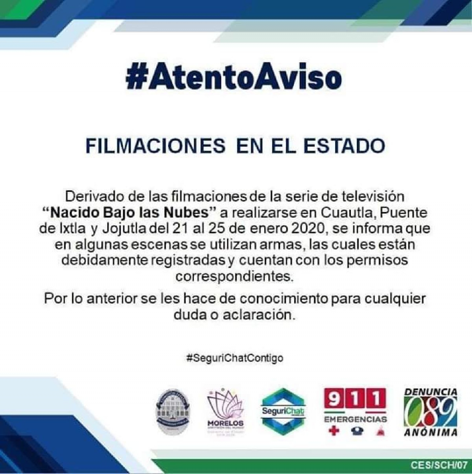 Llaman a no alarmarse por filmación con armas en Tren Escénico