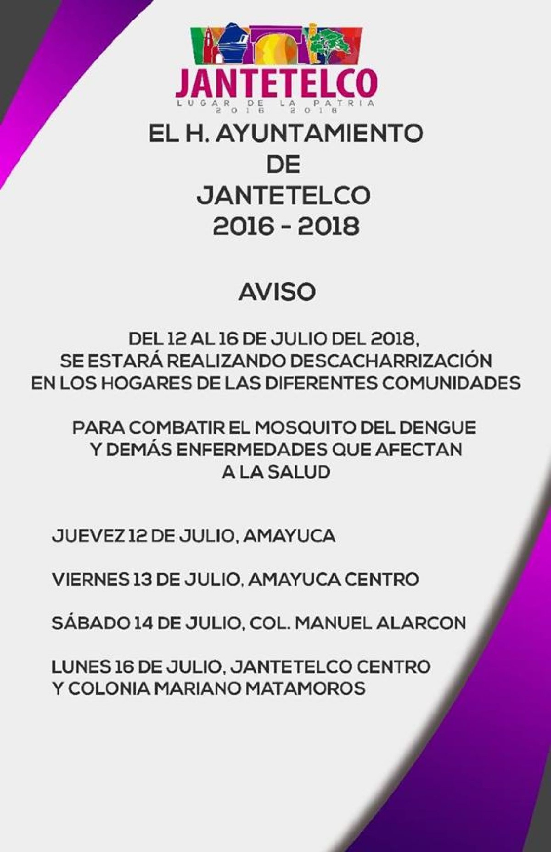 Anuncian campaña de descacharrización en Jantetelco