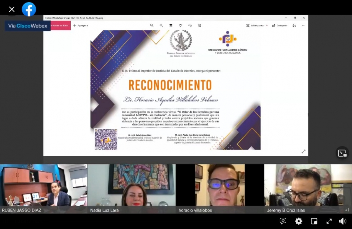 Conferencia 'El color de los derechos, por una comunidad LGBTTTI+ sin violencia'
