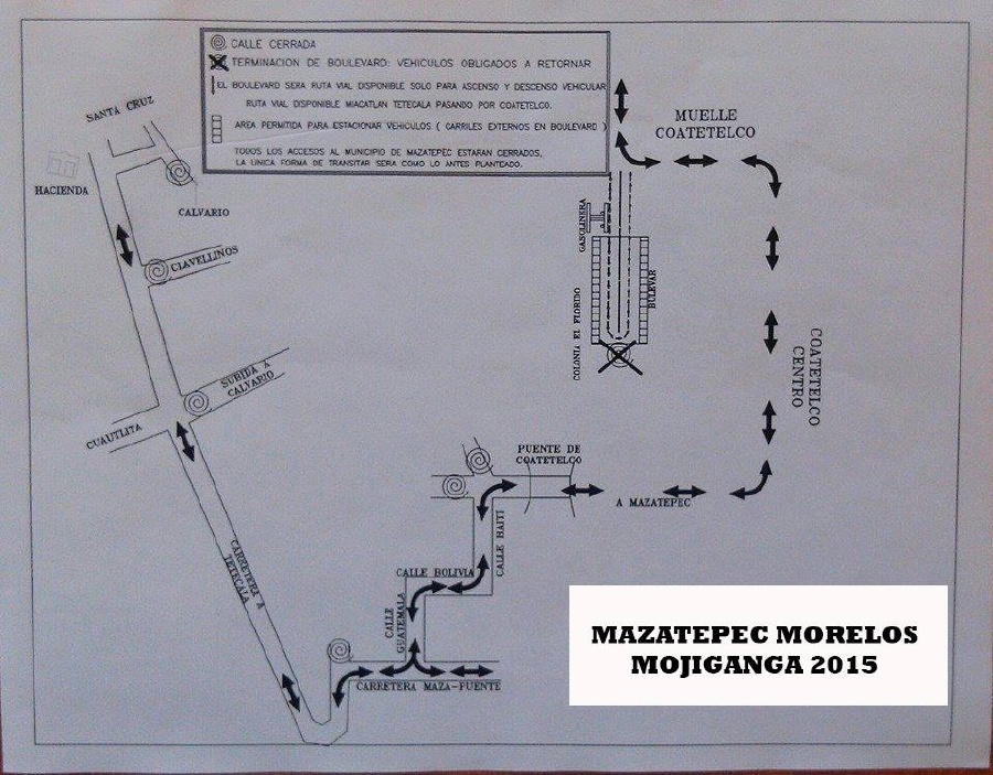 Cerrarán los principales accesos a Mazatepec con motivo de la tradicional Mojiganga