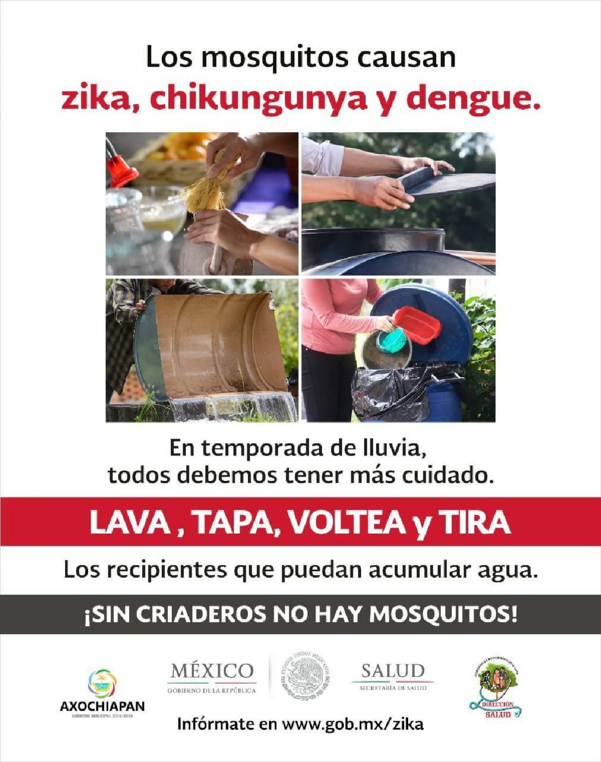 Continúa la campaña “Sin criaderos no hay mosquitos” en Axochiapan