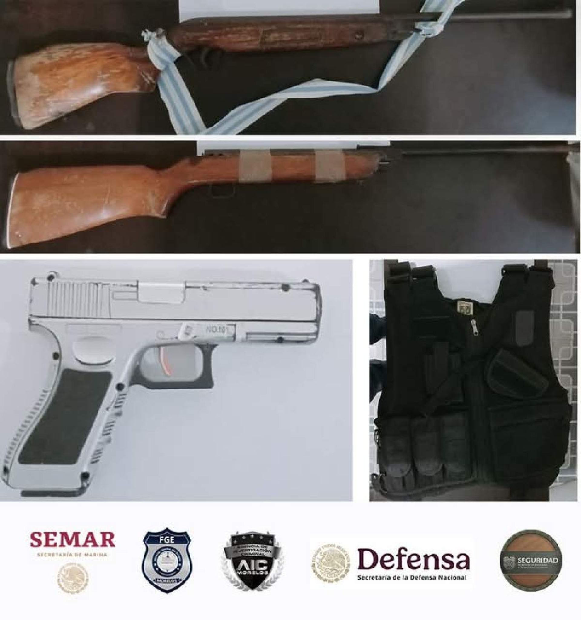 Atrapan a tres individuos con armas y droga
