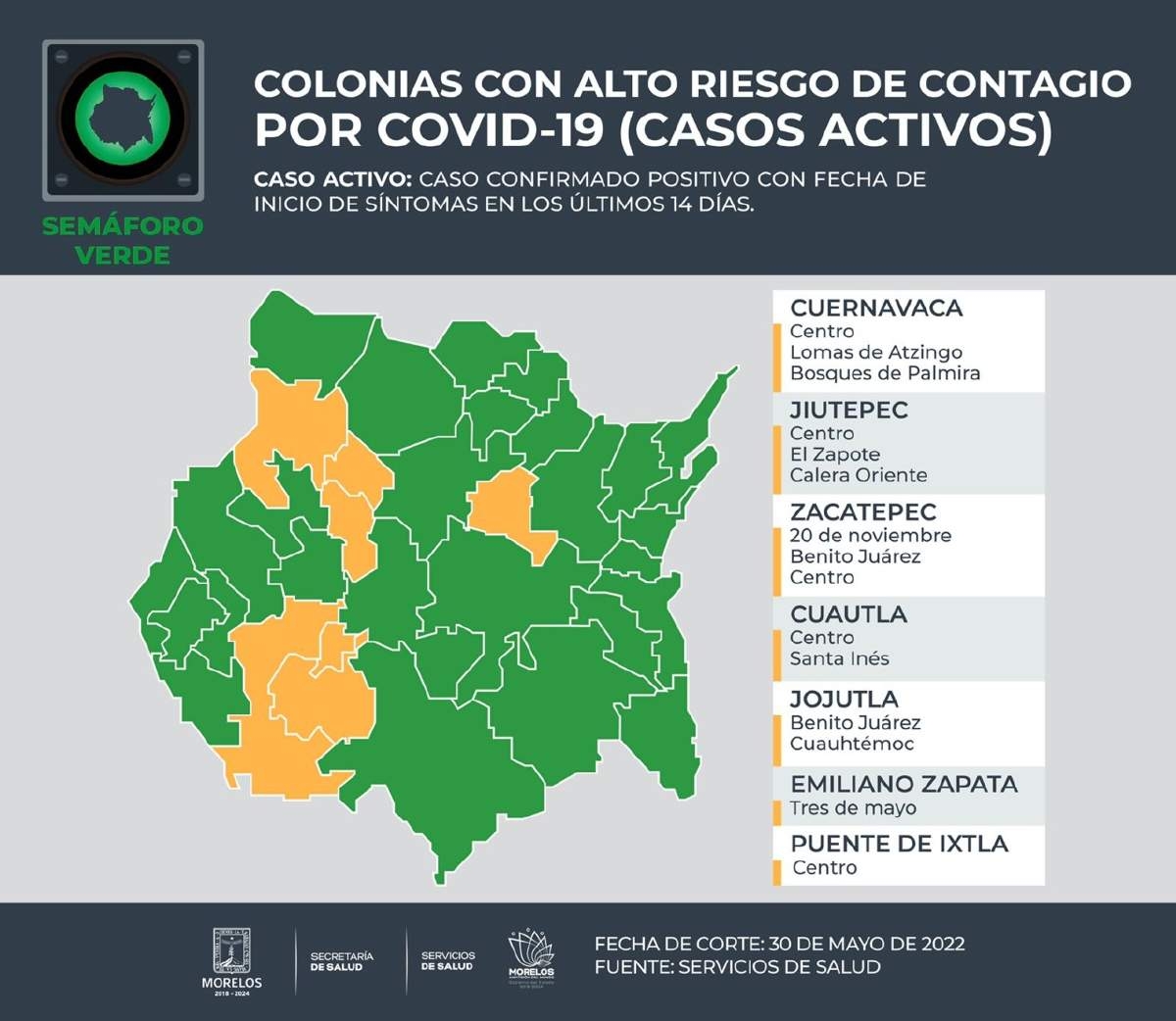 Tres municipios de la zona sur, con colonias “con alto riesgo de contagio” de covid