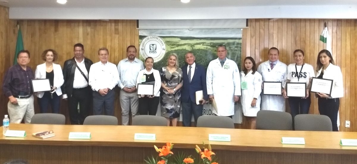 Reconocen a cinco centros de trabajo del IMSS Morelos como Espacios 100% Libres de Humo de Tabaco