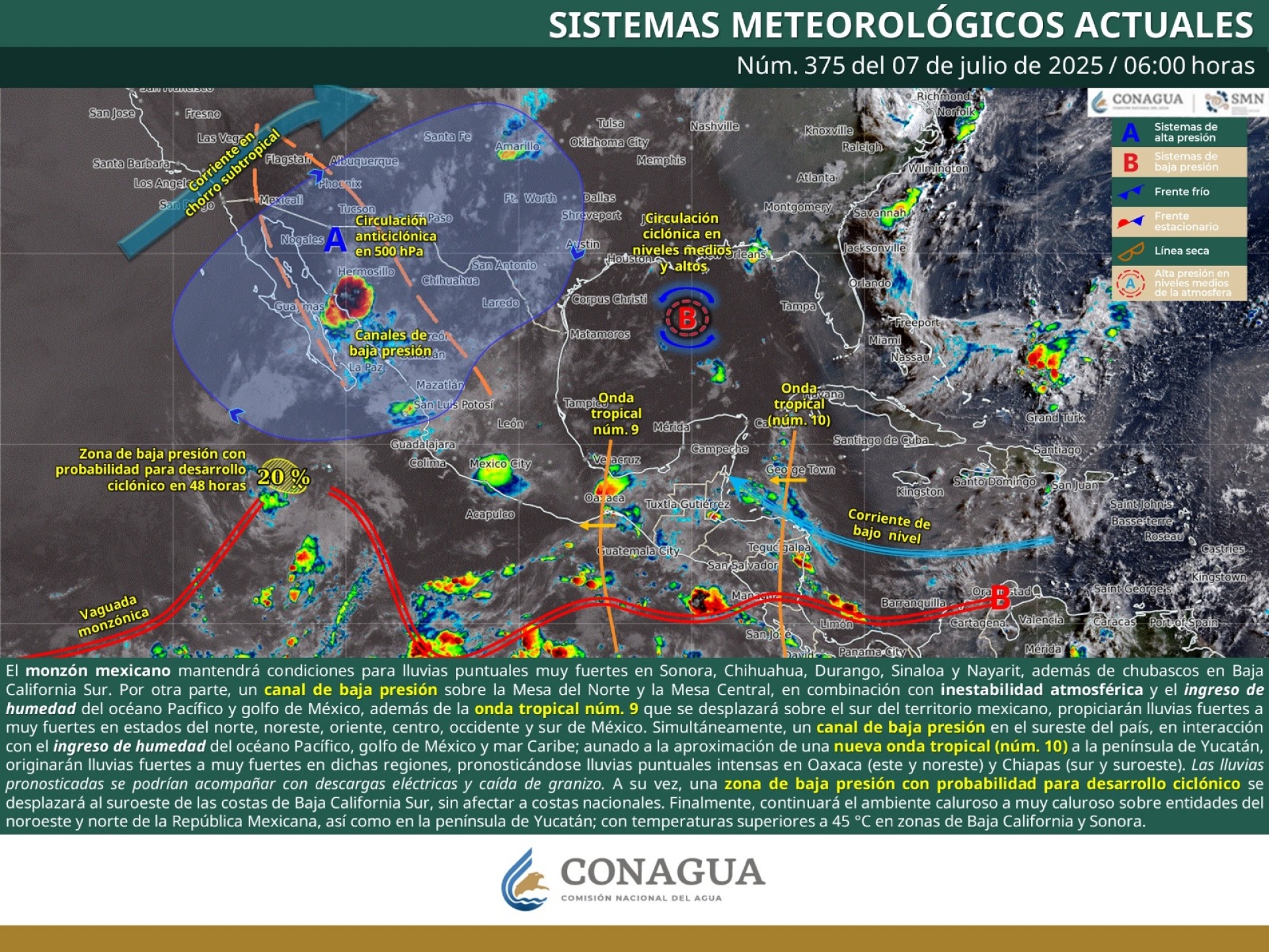 Semana con temperaturas cálidas durante el día y lluvias con actividad eléctrica por las tardes